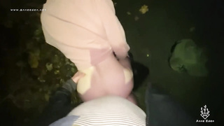 Cute, fledgling damsel is squealing while throating a stranger's shaft , in the middle of the night