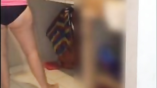 Promiscuous housewife luvs to get porked from the back, until she practices an powerful ejaculation