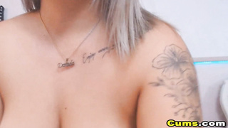 Blonde Plays With Oiled Tits And Pussy