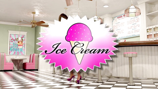 Blonde big tits futa babe fucking her girlfriend in a ice cream shop