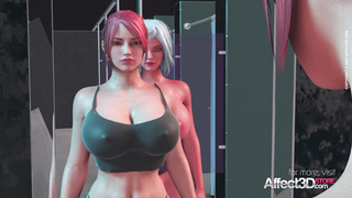 Big tits redhead babe fucked by a futa demon in a 3D animation