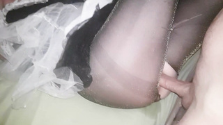 Fucking babe hard French maid