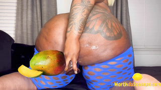 Dildo In Wet Latina Pussy BBW - Lovely Latina SBBW Sitting On Bottle