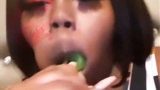 BBW EBONY sucking DILDO - Lovely BBW SSBBW FETISH