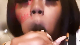 BBW EBONY sucking DILDO - Lovely BBW SSBBW FETISH