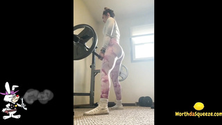 Trying Not To Shit - Girl Working Out in Yoga Pants