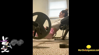 Trying Not To Shit - Girl Working Out in Yoga Pants