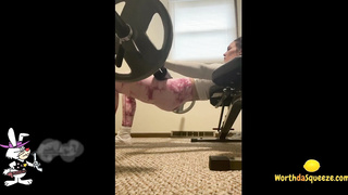 Trying Not To Shit - Girl Working Out in Yoga Pants