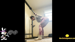 Trying Not To Shit - Girl Working Out in Yoga Pants