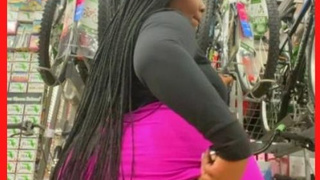 THICK BBW EBONY Twerking in WALMART!! - ass and cunt - Lovely BBW SSBBW FETISH - Black Girl Twerking ASS