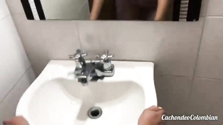 Crazy dame in a floral sundress is getting plowed in the shower and luving it