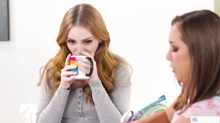 Jenna Sativa and Maya Kendrick are using a cord- on to plumb each other's brains out