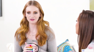 Jenna Sativa and Maya Kendrick are using a cord- on to plumb each other's brains out