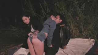 Ariana Marie enjoys the way Bridgette B is eating her twat during a casual, ffm threeway