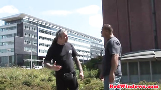 Blondie stunner fro Amsterdam is oftentimes having orgy with strangers, in swap for some money