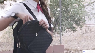 Coddled school female, Jane April is making love with her girly-girl acquaintance and liking it