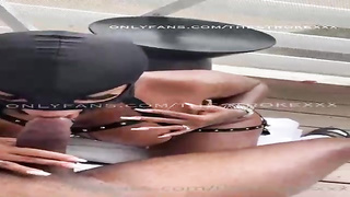 Humungous booty, Ebony chick is wailing while smashing her ex, because she is about to jizm