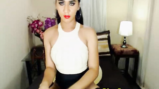Black Haired Shemale Cumming Perfectly
