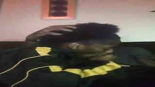 Ebony lady is throating her beau's rock rigid wood as deep as she can drink it