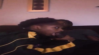 Ebony lady is throating her beau's rock rigid wood as deep as she can drink it