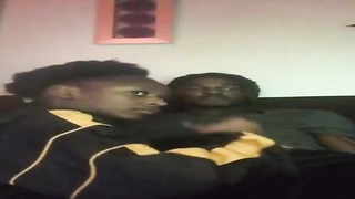 Ebony lady is throating her beau's rock rigid wood as deep as she can drink it