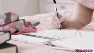 Yummy nymph, Gabbie Carter is making love with her girl/girl homie, in the middle of the day