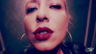 Russian ash-blonde in a leather jacket, Adella Jay is blowing a rock firm man meat in the elevator