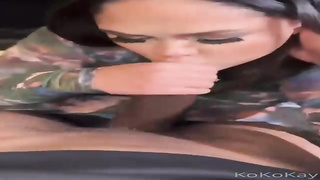 Koko Kay is impatiently deep throating a hefty, black stiffy before getting it from the back