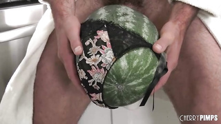 Hawaiian bombshell, Gizelle Blanco is railing a rock stiff shaft on the floor, in the kitchen