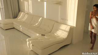 Poked Filipino lean teenage Lia Lin