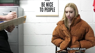 Guard wants to screw 2 blondes at once on his office desk