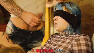 three Way Pornography - two Tattooed Lesbo Butt Romped by a Man
