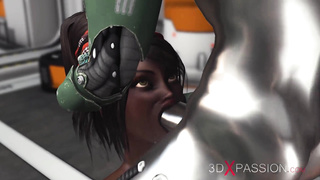 Intercourse on the exoplanet! Sci-fi android humps stiff a torrid black dame in the base camp