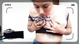 Frolic dark haired is frolicking with her congenital knockers on web cam and liking every 2nd of it