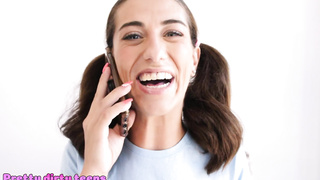 Deviante French dark-haired teenager Megane Lopez rock-hard drill with ginormous black penis