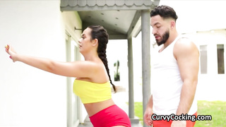 Bodacious Kiki shrieking on trainers phat spear