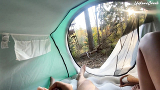 Real first-timer duo has unbelievable hump in the tent