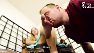 Queen Bunny and her money marionette (findom, sole supremacy, female dominance, hefty soles, naked soles, luxurious soles)