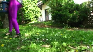 Magical chick juggles on fat python