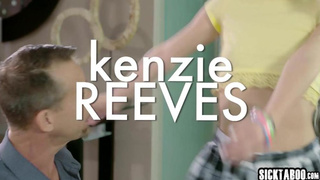 Abnormal slender ash-blonde teenage Kenzie Reeves dreamed to deep-throat a ginormous rock hard sausage