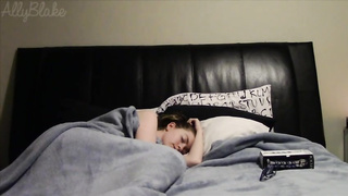 Nerdy woman, Ally Blake woke up in the middle of the night and began stroking