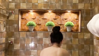 Warm  washes and plays with faux-cock in the bathroom. Backstage - MaryVincXXX