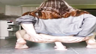 Slender dame is petting her poon on webcam while she is alone at home and insatiable