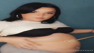 Spunky PLUMPER dark-haired, Ms Kristina is leisurely taking off her clothes in front of the camera