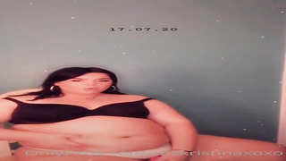 Spunky PLUMPER dark-haired, Ms Kristina is leisurely taking off her clothes in front of the camera