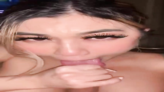 Chinese light-haired enjoys to wrap her voluptuous lips around a rock stiff shaft and make it pour out