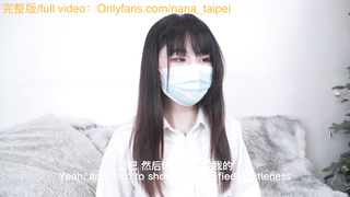 Nymph in leather micro-skirt sitting on stud,rocking up and down with giant culo