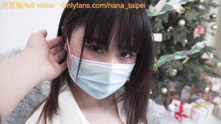 Nymph in leather micro-skirt sitting on stud,rocking up and down with giant culo