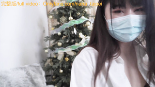 Nymph in leather micro-skirt sitting on stud,rocking up and down with giant culo