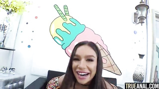 April is a smoking steamy dark-haired with a adorable rump who enjoys ass fucking orgy a plenty of